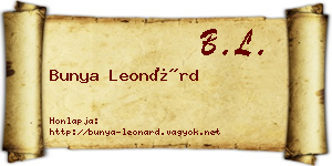Bunya Leonárd névjegykártya